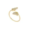 Anillo apilable Sutton Pavé Butterfly en acero inoxidable dorado Anillo apilable Sutton Pavé Butterfly en acero inoxidable dorado