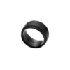Anillo con banda de acero inoxidable negro con textura moleteada a máquina