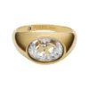 Anillo con sello Sutton Shaky Glitz de acero inoxidable dorado con luna y estrella Anillo con sello Sutton Shaky Glitz de acero inoxidable dorado con luna y estrella