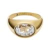 Anillo con sello Sutton Shaky Glitz de acero inoxidable dorado con luna y estrella Anillo con sello Sutton Shaky Glitz de acero inoxidable dorado con luna y estrella