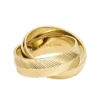 Anillo de banda de acero inoxidable dorado con eslabones entrelazados Harlow Anillo de banda de acero inoxidable dorado con eslabones entrelazados Harlow
