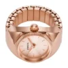 Anillo de reloj de acero inoxidable tono oro rosa con dos agujas Anillo de reloj de acero inoxidable tono oro rosa con dos agujas