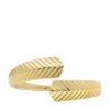 Anillo envolvente Harlow de acero inoxidable dorado con textura lineal Anillo envolvente Harlow de acero inoxidable dorado con textura lineal