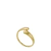 Anillo envolvente Harlow de acero inoxidable dorado con textura lineal Anillo envolvente Harlow de acero inoxidable dorado con textura lineal