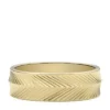 Anillo Harlow con textura lineal y banda de acero inoxidable dorado Anillo Harlow con textura lineal y banda de acero inoxidable dorado