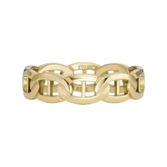 Anillo Heritage D-Link de acero inoxidable en tono dorado