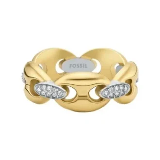 Anillo Heritage D-Link Glitz de acero inoxidable en dos tonos