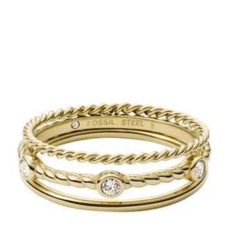 Anillo Prestack de acero inoxidable dorado Val Vintage Heritage