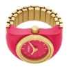 Anillo reloj de acero inoxidable rosa con dos agujas Anillo reloj de acero inoxidable rosa con dos agujas