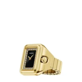 Anillo reloj Raquel Reloj de acero inoxidable dorado con dos agujas