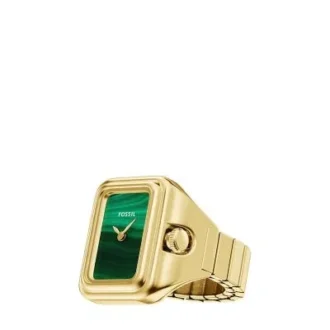 Anillo reloj Raquel Reloj de acero inoxidable dorado con dos agujas