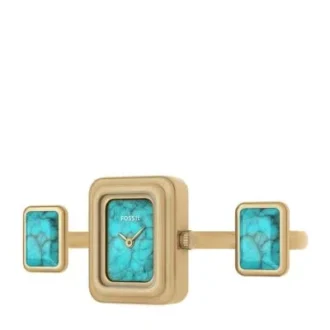 Anillo reloj Raquel Reloj de acero inoxidable dorado con dos agujas