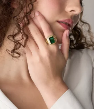 Anillo reloj Raquel Reloj de acero inoxidable dorado con dos agujas