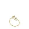 Anillo Toi Et Moi Sutton Radiant Love de acero inoxidable dorado con nácar en forma de corazón Anillo Toi Et Moi Sutton Radiant Love de acero inoxidable dorado con nácar en forma de corazón