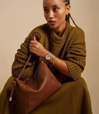 Bolso de hombro de piel Willa