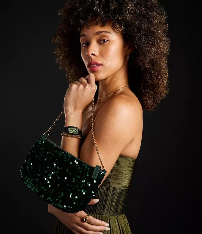 Bolso Jolie con lentejuelas esmeralda de edición especial de El mago de Oz x Fossil