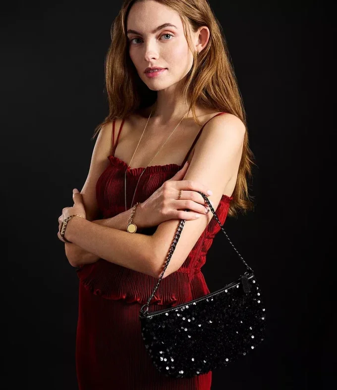 Bolso Jolie negro con lentejuelas de edición especial de El mago de Oz x Fossil
