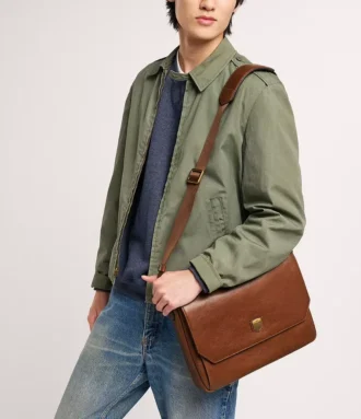 Bolso mensajero de piel Hayes
