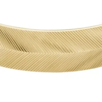 Brazalete tipo puño Harlow con textura lineal en acero inoxidable dorado