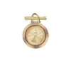 Broche reloj Scarlette de acero inoxidable dorado con tres agujas