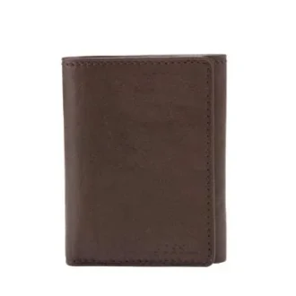 Cartera de cuero Ingram con tres pliegues