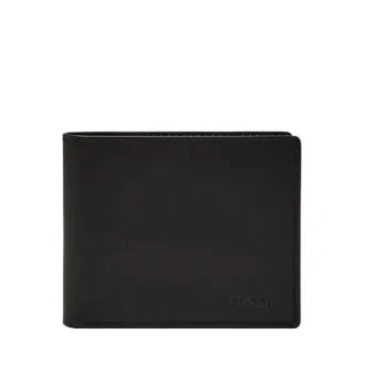 Cartera Derrick de cuero con RFID y ventana para identificación