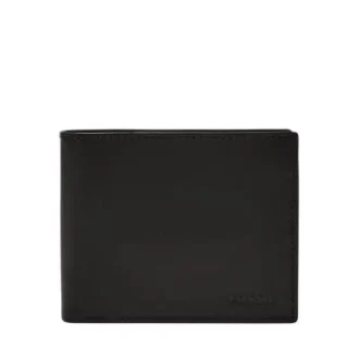 Cartera plegable grande con bolsillo para monedas y RFID de cuero Derrick