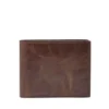Cartera plegable grande con bolsillo para monedas y RFID de cuero Derrick