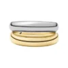 Colección Ellis Domed Anillo apilable de acero inoxidable en dos tonos Colección Ellis Domed Anillo apilable de acero inoxidable en dos tonos