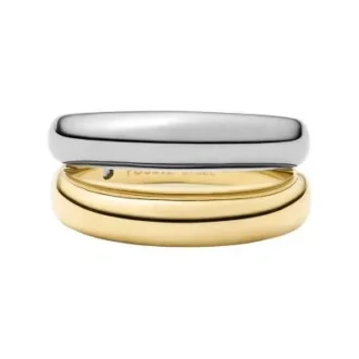 Colección Ellis Domed Anillo apilable de acero inoxidable en dos tonos