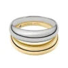 Colección Ellis Domed Anillo apilable de acero inoxidable en dos tonos Colección Ellis Domed Anillo apilable de acero inoxidable en dos tonos
