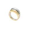 Colección Ellis Domed Anillo apilable de acero inoxidable en dos tonos Colección Ellis Domed Anillo apilable de acero inoxidable en dos tonos