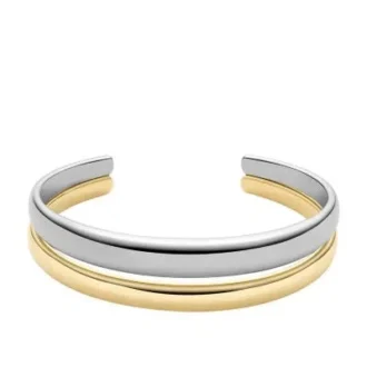 Colección Ellis Domed Pulsera tipo esclava de acero inoxidable en dos tonos