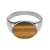 Colección Ellis Signet Anillo con sello de ojo de tigre marrón