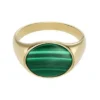 Colección Ellis Signet Anillo de sello con malaquita verde