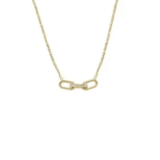 Collar con cadena de acero inoxidable dorado Heritage D-Link