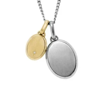 Collar con colgante de acero inoxidable bicolor Ellis