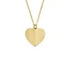 Collar con colgante de acero inoxidable dorado con textura lineal y corazones Harlow