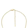 Collar con colgante de acero inoxidable dorado con textura lineal y corazones Harlow