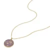 Collar con colgante de amatista púrpura y acero inoxidable dorado del signo zodiacal Sagitario Sutton