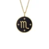 Collar con colgante de arenisca negra y acero inoxidable dorado del signo zodiacal Escorpio Sutton