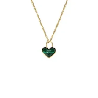 Collar con colgante de corazón de malaquita reconstituida Sutton Modern Meadows
