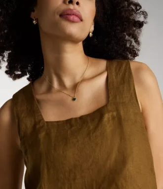 Collar con colgante de corazón de malaquita reconstituida Sutton Modern Meadows