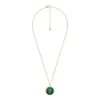 Collar con colgante de malaquita verde y acero inoxidable dorado del signo zodiacal Tauro Sutton