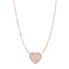 Collar de acero inoxidable en tono oro rosa con corazón mosaico Collar de acero inoxidable en tono oro rosa con corazón mosaico