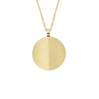 Collar de cadena de acero inoxidable tono dorado con textura lineal Harlow