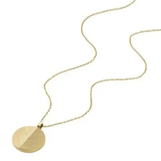 Collar de cadena de acero inoxidable tono dorado con textura lineal Harlow