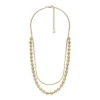 Collar de cuentas de acero inoxidable dorado apiladas Collar de cuentas de acero inoxidable dorado apiladas