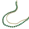 Collar de cuentas de malaquita verde reconstituida All Stacked Up Collar de cuentas de malaquita verde reconstituida All Stacked Up