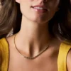 Collar de tenis con eslabones en forma de corazón de latón dorado Sutton Love-All Collar de tenis con eslabones en forma de corazón de latón dorado Sutton Love-All
